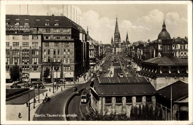Berlin Schöneberg, Blick in die Tauentzienstraße, Straßenbahn, KaDeWe