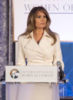 First Lady Melania Trump delivers remarks at the State Department ceremony to present the 2017 Secretary of State s International Women of Courage (IWOC) Award, in Washington, D.C. on March 29, 2017.  WAP20170329303 KEVINxDIETSCH