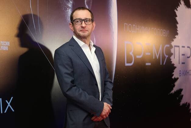 MOSCOW, RUSSIA - MARCH 29, 2017: Russian actor Konstantin Khabensky attends the Moscow premiere of Russian film director Dmitriy Kiselev s First Time drama film about the first ever spacewalk performed by Soviet cosmonaut Alexei Leonov at the KARO 11 Oktyabr Cinema. Anton Novoderezhkin TASS  TS0460A6