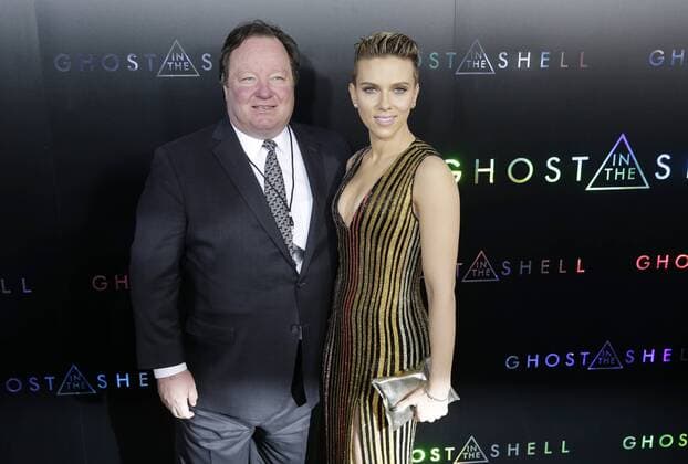 Scarlett Johansson arrives on the red carpet at the Ghost In The Shell New York premiere at AMC Lincoln Square Theater on March 29, 2017 in New York City.  NYP20170329143 JOHNxANGELILLO