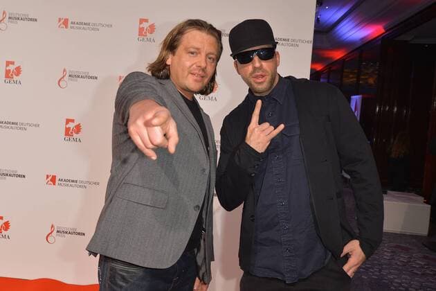 Die Atzen, Manny Marc, Vicente de Teba Ankunft Deutscher Musikautorenpreis im Hotel Ritz-Carlton in Berlin, am 30.03.2017