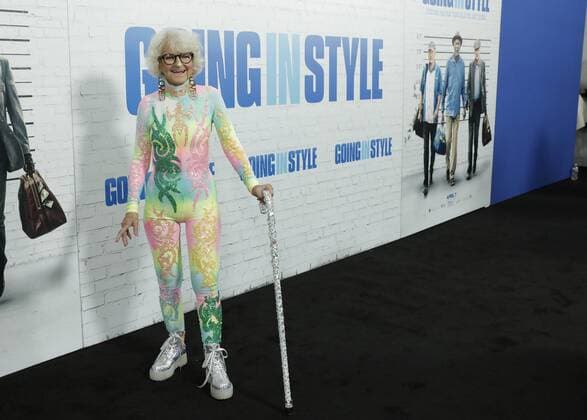 Baddie Winkle arrives on the red carpet at the Going in Style World Premiere at SVA Theatre on March 30, 2017 in New York City.  NYP20170330117 JOHNxANGELILLO