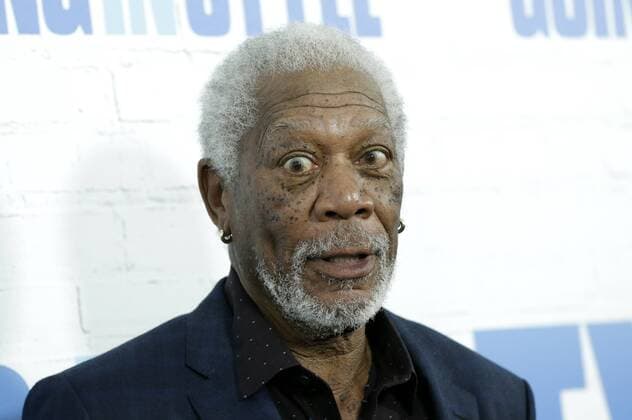 Morgan Freeman makes a funny face when he arrives on the red carpet at the Going in Style World Premiere at SVA Theatre on March 30, 2017 in New York City.  NYP20170330135 JOHNxANGELILLO