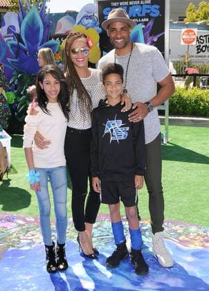 April 1, 2017 - Culver City, CA, United States - 01 April 2017 - Culver City, California - Sophie Kodjoe, Nicole Ari Parker, Nicolas Kodjoe, Boris Kodjoe. World of Premiere Smurfs: The Lost Village held at ArcLight Culver City in Los Angeles. Photo Credit: AdMedia Culver City United States - ZUMAa123 20170401_zaa_a123_128 Copyright: xBirdiexThompsonx