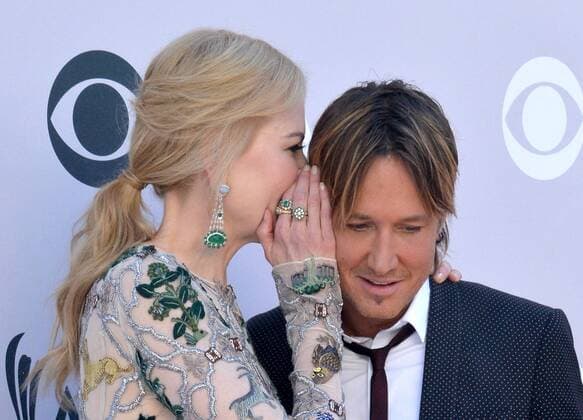 Actress Nicole Kidman (L) and recording artist Keith Urban attend the 52nd annual Academy of Country Music Awards held at T-Mobile Arena in Las Vegas, Nevada on April 2, 2017. The show will be telecast live on CBS.  LVP20170402079 JIMxRUYMEN