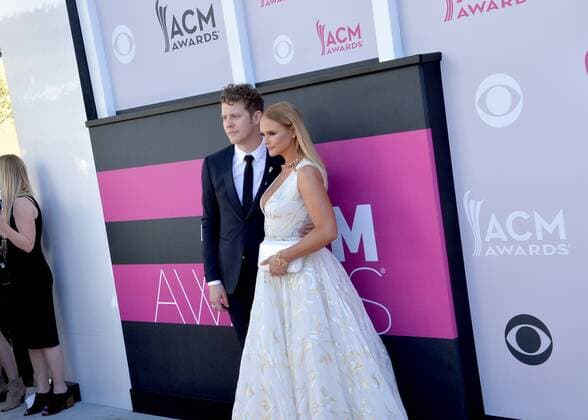 Recording artists Anderson East (L) and Miranda Lambert attend the 52nd annual Academy of Country Music Awards held at T-Mobile Arena in Las Vegas, Nevada on April 2, 2017. The show will be telecast live on CBS.  LVP20170402080 JIMxRUYMEN