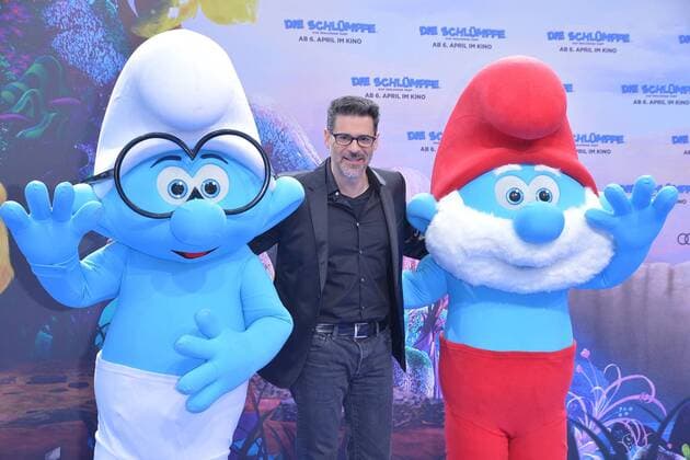 Rick Kavanien Ankunft am Blauen Teppich zur Deutschlandpremiere des Animationsfilmes, Die Schluempfe, das verlorene Dorf im Cinestar im Sony Center in Berlin, am 02.04.2017