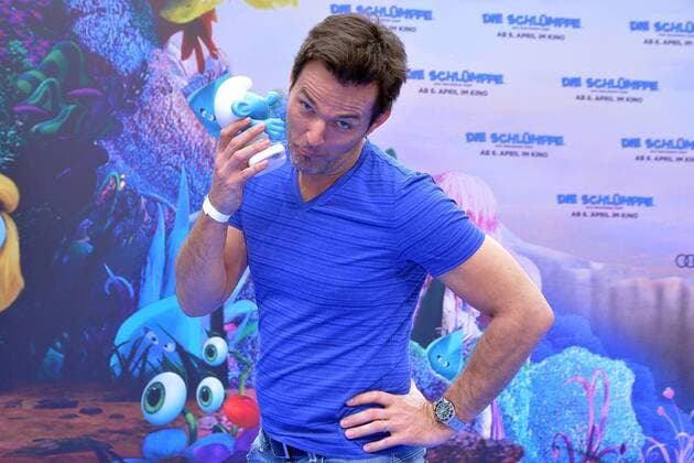 Tobey Wilson Ankunft am Blauen Teppich zur Deutschlandpremiere des Animationsfilmes, Die Schluempfe, das verlorene Dorf im Cinestar im Sony Center in Berlin, am 02.04.2017