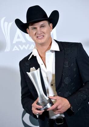 Recording artist Jon Pardi, winner of the New Male Vocalist of the Year award appears backstage during the 52nd annual Academy of Country Music Awards held at T-Mobile Arena in Las Vegas, Nevada on April 2, 2017. The show will be telecast live on CBS.  LVP20170402259 JIMxRUYMEN