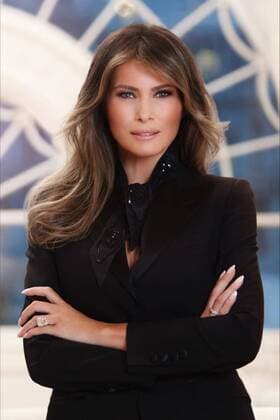 April 3, 2017 - Washington, DC, United States of America - U.S. First Lady Melania Trump official portrait released by the White House April 3, 2017 in Washington, D.C. The 46-year-old former professional model is seen wearing a black ensemble and striking an assertive pose. Washington United States of America - ZUMAp138 20170403_zaa_p138_001 Copyright: xReginexMahauxx
