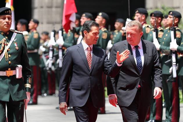 Nieto empfängt Rasmussen in Mexiko Stadt April 3, 2017 - Mexico - EUM20170403NAC27.JPG.CIUDAD DE MEXICO, President Presidente-EPN.- El presidente Enrique Pena Nieto, encabezo la ceremonia de bienvenida del primer ministro de Dinamarca, Lars Lokke Rasmussen, en el Patio de Honor del Palacio Nacional, 3 de abril de 2017. Foto: Agencia EL UNIVERSAL Lucia Godinez RCC. Mexico  - ZUMAu78_ 20170403_zaf_u78_063 Copyright: xLuciaxGodinezx
