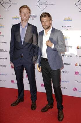 Jonas Reckermann und Moritz Fürste bei der Verleihung der Deutschen Sportjournalistenpreise 2017 im Hotel Grand Elysee. Hamburg, 03.04.2017 Foto:xgbrcix xFuturexImage