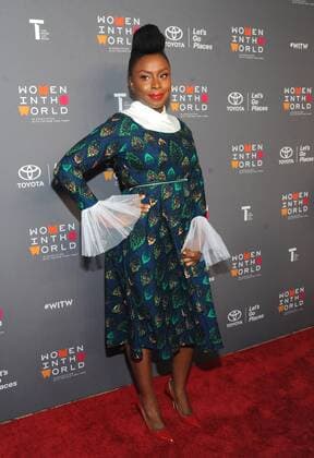 Chimamanda Ngozi Adichie arrives on the red carpet at Tina Brown s eighth annual Women in the World Summit on April 5, 2017 in New York City.  NYP20170405110 GEORGExNAPOLITANO
