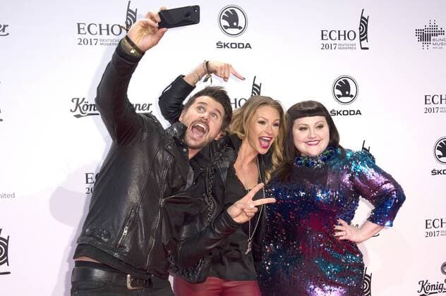 Thore Schölermann, Jana Julie Kilka und Beth Ditto bei der 26. Verleihung des Deutschen Musikpreises Echo 2017 in der Messe Berlin. Berlin, 06.04.2017 Foto:xF.xKernx xFuturexImage