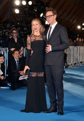 Actress Jennifer Holland and director James Gunn(R) attend the promotion event for the film Guardians of the Galaxy Vol.2 in Tokyo, Japan on April 10, 2017.  TKP2017041020 KEIZOxMORI