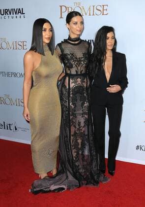 April 12, 2017 - Hollywood, CA, United States - 12 April 2017 - Hollywood, California - Kim Kardashian West, Angela Sarafyan, Kourtney Kardashian. Premiere Of Open Road Films The Promise held at TCL Chinese Theatre. Photo Credit: AdMedia Hollywood United States - ZUMAa123 20170412_zaa_a123_129 Copyright: xAdmediax