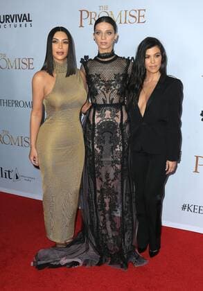 April 12, 2017 - Hollywood, CA, United States - 12 April 2017 - Hollywood, California - Kim Kardashian West, Angela Sarafyan, Kourtney Kardashian. Premiere Of Open Road Films The Promise held at TCL Chinese Theatre. Photo Credit: AdMedia Hollywood United States - ZUMAa123 20170412_zaa_a123_134 Copyright: xAdmediax