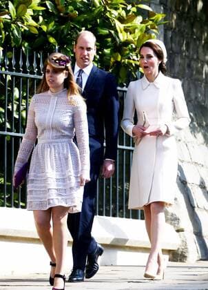 . 16 04 2017. London, United Kingdom. The Duke and Duchess of Cambridge and other members of the UK Royal family arriving at the Easter Sunday church service at Windsor Castle, United Kingdom.  xCPNAxPOOLxx xi-Imagesx IIM-14899-0059