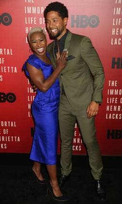 April 18, 2017 - New York, New York, U.S. - Actor JUSSIE SMOLLET and actress CYNTHIA ERIVO attend the New York Premiere of The Immortal Life of Henrietta Lacks held at the SVA Theater. New York U.S. - ZUMAk03_ 20170418_zaf_k03_174 Copyright: xNancyxKaszermanx