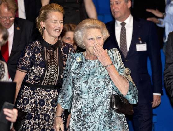 19-04-2017 Delft Princess Beatrix and Pirncess Mabel during the presentation of the 3rd Prince Friso engineering award at the TU Delft. With Dr Martin Baptist, senior scientist at Wageningen Marine Research; Dr Rolf Hut, researcher and lecturer at the TU Delft and Dr Rick Scholte, founder and managing director at Sorama B.V. Engineers who excel in expertise, capacity for innovation, social impact and entrepreneurship qualify for the annual Prince Friso engineers Price.  Copyright: xPPE WERFx