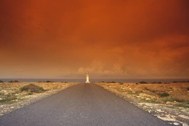 Strasse zum Leuchturm auf Formentera, 2003, Mittelmeer - McPSTO McPSTO