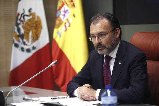 Mexican Foreign Minister, Luis Videgaray, and his Spanish counterpart, Alfonso Dastis (not pictured), offer a press conference after the 12th meeting of the Spain-Mexico Binational Commission held in Madrid, Spain, on 20 April 2017. Mexican Foreign Minister visits !ACHTUNG: NUR REDAKTIONELLE NUTZUNG!  Copyright: xFernandoxAlvaradox 20170420-636282957022564968