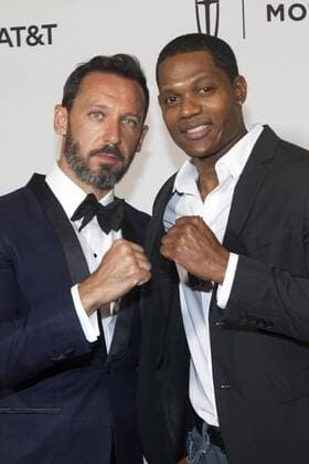 Actors Ettore D Alessandro (L) and Algenis Perez Soto (R) pose during the premiere of the film Samba on the first day of the Tribeca Film Festival in New York, United States, 20 April 2017. PREMIERE OF THE FILM SAMBA DURING THE FIRST DAY OF THE TRIBECA FESTIVAL !ACHTUNG: NUR REDAKTIONELLE NUTZUNG!  Copyright: xMiguelxRajmilx NYC005 20170421-636283381715123522