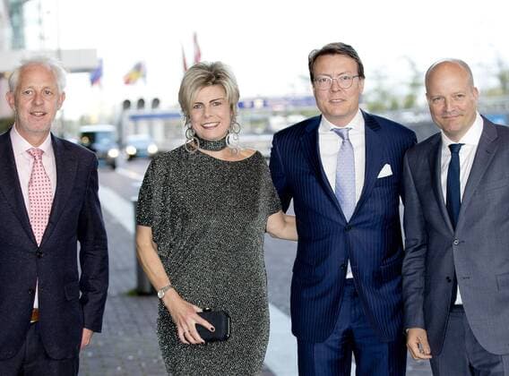 22-04-2017 Amsterdam Prince Constantijn and Princess Laurentien with Burhan Ozbilici during the World Press Photo 2016 award at the muziekgebouw ’t IJ in Amsterdam.  Copyright: xppe nieboerx