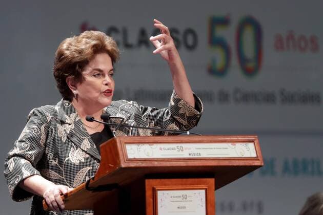 April 24, 2017 - Mexico - EUM20170424NAC33.JPG.CIUDAD DE MEXICO.- Coloquio-America Latina.- La ex presidenta de Brasil, Dilma Rousseff, durante su participacion en el coloquio America Latina: Politica, Futuro, Igualdad, como parte de la conmemoracion de los 50 anos de CLACSO, evento realizado en el teatro de la Ciudad de Mexico, el lunes 24 de abril 2017. Foto: Agencia EL UNIVERSAL Ivan Stephens RCC. Mexico  - ZUMAu78_ 20170424_zaf_u78_105 Copyright: xIvanxStephensx