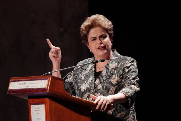 April 24, 2017 - Mexico - EUM20170424NAC35.JPG.CIUDAD DE MEXICO.- Conversation Coloquio-America Latina.- La ex presidenta de Brasil, Dilma Rousseff, durante su participacion en el coloquio America Latina: Politica, Futuro, Igualdad, como parte de la conmemoracion de los 50 anos de CLACSO, evento realizado en el teatro de la Ciudad de Mexico, el lunes 24 de abril 2017. Foto: Agencia EL UNIVERSAL Ivan Stephens RCC. Mexico  - ZUMAu78_ 20170424_zaf_u78_107 Copyright: xIvanxStephensx