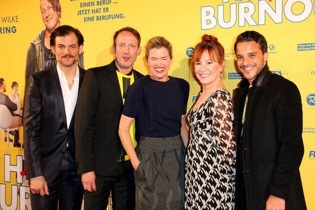 Torben Liebrecht, Wotan Wilke Möhring, Anke Engelke, Ulrike Krumbiegel und Kostja Ullmann bei der Happy Burnout Film Premiere am 26.04.2017 in Hamburg Happy Burnout Filmpremiere in Hamburg, 2017 