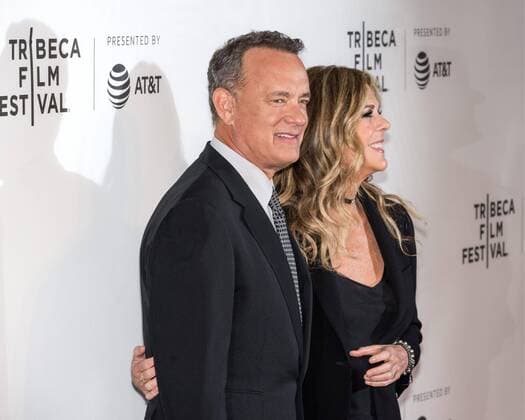Actor Tom Hanks arrives with his wife Rita Wilson to attend the World Premiere of The Circle at the 2017 Tribeca Film Festival in New York on April 26, 2017. Photo by Enrique Shore Cordon Press  EnriquexShore Tom Hanks and wife Rita Wilson arrive to World Premiere of The C