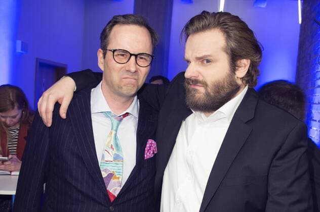 Kurt Krömer und Gronkh Erik Range bei der Verleihung des Deutschen Computerspielpreises 2017 im WECC Westhafen Event & Convention Center. Berlin, 26.04.2017 Foto:xF.xKernx xFuturexImage