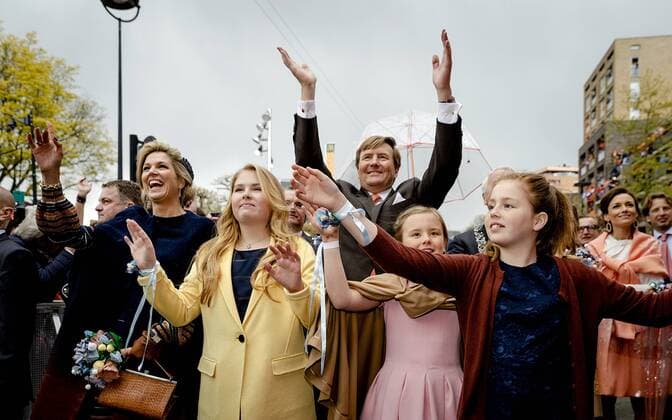 King Willem-Alexander, queen Maxima and princesses Amalia, Ariane and Alexia during Kingsday 2017 in Tilburg. HH POOL Robin van Lonkhuijsen  65574539