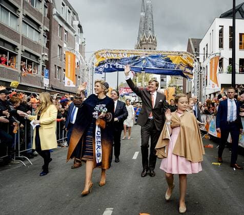 King Willem-Alexander, queen Maxima and princesses Amalia, Ariane and Alexia during Kingsday 2017 in Tilburg. HH POOL Robin van Lonkhuijsen  65574812