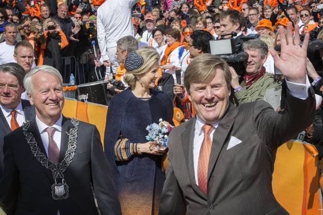 The royal family of the Netherlands celebrates Kingsday this year in Tilburg. The family arrived by train at the station of Tilburg and followed a route through the city where inhabitants presented their city. King Willem-Alexander celebrates his 50th birthday this year.  65577286