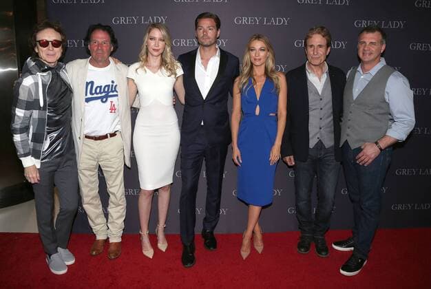 April 26, 2017 - Los Angeles, CA, United States - 26 April 2017 - Los Angeles, California - G Tom Mac, Billy Sherry, Carolyn Stotesbery, Chris Meyer, Natalie Zea, John Shea, Jimmy Cummings. Premiere Of Pataphysical Production s Grey Lady held at The Landmark. Photo Credit: AdMedia Los Angeles United States - ZUMAa123 20170426_zaa_a123_472 Copyright: xAdmediax