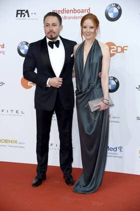 Barbara Meier mit Freund Klemenz Hallmann Roter Teppich Deutscher Filmpreis 2017 in der Messe Berlin am 28.04.2017