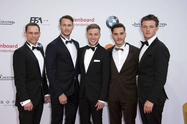 Vinzenz Kiefer, Vladimir Burlakov, Jannik Schümann, Francois Goeske und Jannis Niewöhner bei der Verleihung des Deutschen Filmpreises 2017 in der Messe Berlin. Berlin, 28.04.2017 Foto:xF.xKernx xFuturexImage