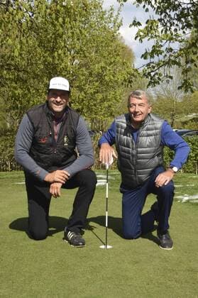 Lars Riedel und Wolfgang Niersbach beim Hippopdrom Charity Golfturnier by Adi Hengstberger im Golfclub Schloss Egmating. Egmating, 29.04.2017 Foto:xP.xSchönbergerx xFuturexImage