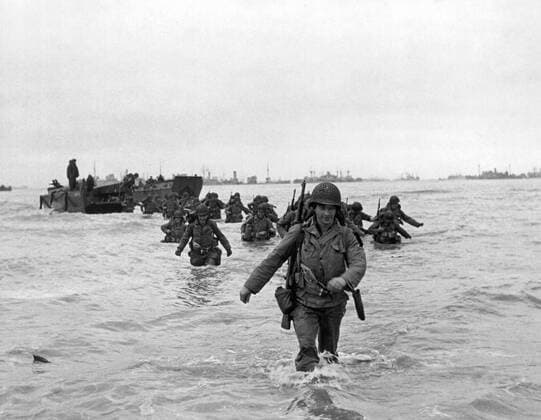 Normandy, France: June 13, 1944 Allied reinforcement troops landing on Normandy beaches during the invasion of France a week after D-Day. xUnderwoodxArchives 4-WWII-US-E-DDay_11 4-WWII-US-E-DDay_11HR