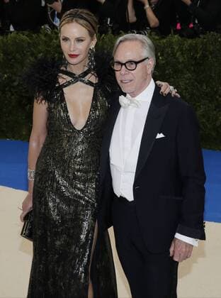 Dee Ocleppo Hilfiger and Tommy Hilfiger arrive on the red carpet at the Costume Institute Benefit at The Metropolitan Museum of Art celebrating the opening of Rei Kawakubo Comme des Garcons: Art of the In-Between in New York City on May 1, 2017.  NYP20170501139 JOHNxANGELILLO