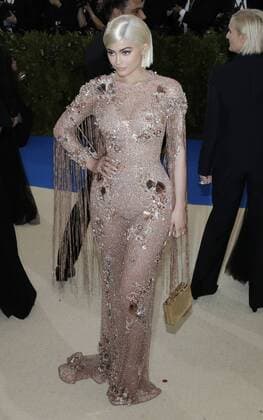 Kylie Jenne arrives on the red carpet at the Costume Institute Benefit at The Metropolitan Museum of Art celebrating the opening of Rei Kawakubo Comme des Garcons: Art of the In-Between in New York City on May 1, 2017.  NYP20170501160 JOHNxANGELILLO