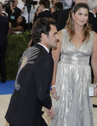 Joaquin Phoenix arrives on the red carpet at the Costume Institute Benefit at The Metropolitan Museum of Art celebrating the opening of Rei Kawakubo Comme des Garcons: Art of the In-Between in New York City on May 1, 2017.  NYP20170501172 JOHNxANGELILLO