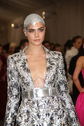 May 1, 2017 - New York, New York, U.S. - CARA DELEVINGNE attends the Metropolitan Museum Costume Institute Benefit celebrating the exhibition of Rei Kawakubo Comme des Garcons-Art of the In Between.Met Museum,NYC.May 1, 2017.Photos by , Photos Inc. New York U.S. - ZUMAms4_ 20170501_zaf_ms4_093 Copyright: xSoniaxMoskowitzx