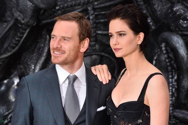 May 4, 2017 - London, England, United Kingdom - MICHAEL FASSBENDER and KATHERINE WATERSTON at the Alien: Covenant world premiere held at the Odeon Leicester Square. London United Kingdom  - ZUMAl94_ 20170504_zaf_l94_054 Copyright: xRayxTangx