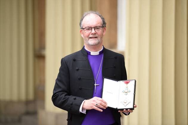 . 05 05 2017. London, United Kingdom. The Right Reverend James Jones with his award after being made a Knight Commander at an Investiture at Buckingham Palace in London.  xCPNAx xi-Imagesx IIM-15042-0027