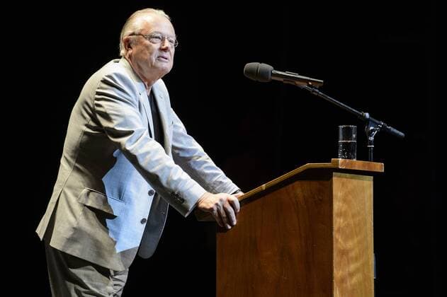 Der Intendant und Regisseur Frank Castorf bei der Preisverleihung der Berliner Theaterpreis an Herbert Fritsch im Haus der Berliner Festspiele am 07.05.2017 Theatertreffen 2017