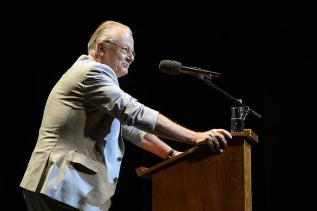 Der Intendant und Regisseur Frank Castorf bei der Preisverleihung der Berliner Theaterpreis an Herbert Fritsch im Haus der Berliner Festspiele am 07.05.2017 Theatertreffen 2017