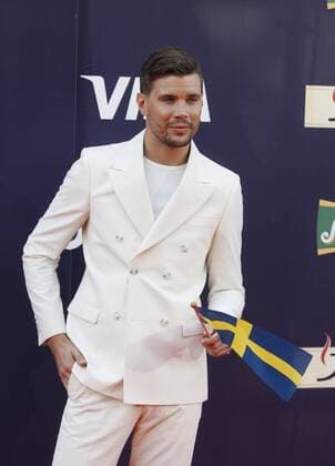 May 7, 2017 - Kiev, Ukraine - Robin Bengtsson from Sweden poses during the Red Carpet ceremony of the Eurovision song Contest, in Kiev, 7 May, 2017. The Eurovision Song Contest (ESC) 2017 will contest consist of two semi-finals that will be held on 9 and 11 May and a grand final that will take place on 13 May at the International Exhibition Centre in Kiev. Kiev Ukraine  - ZUMAn230 20170507_zaa_n230_307 Copyright: xStrx